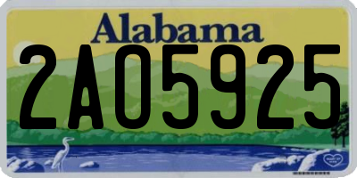 AL license plate 2AO5925
