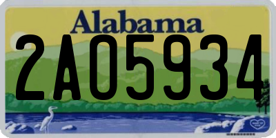 AL license plate 2AO5934