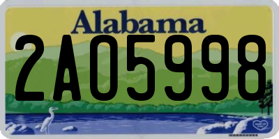 AL license plate 2AO5998