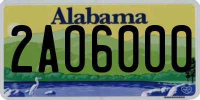 AL license plate 2AO6000