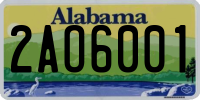 AL license plate 2AO6001