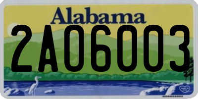 AL license plate 2AO6003