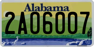 AL license plate 2AO6007