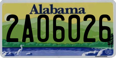 AL license plate 2AO6026