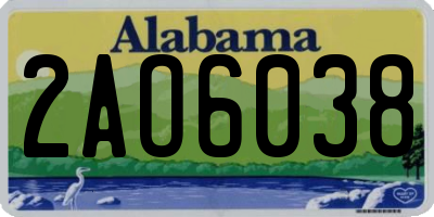 AL license plate 2AO6038