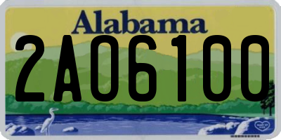 AL license plate 2AO6100