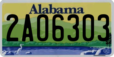 AL license plate 2AO6303