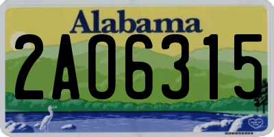 AL license plate 2AO6315