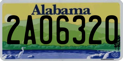 AL license plate 2AO6320