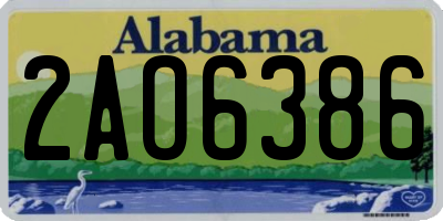 AL license plate 2AO6386