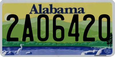 AL license plate 2AO6420