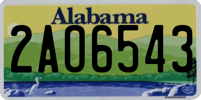 AL license plate 2AO6543
