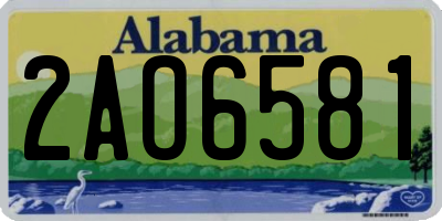 AL license plate 2AO6581
