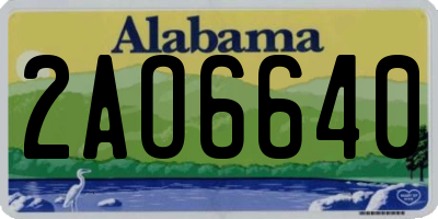 AL license plate 2AO6640