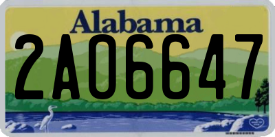 AL license plate 2AO6647