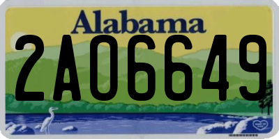 AL license plate 2AO6649