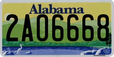 AL license plate 2AO6668