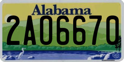 AL license plate 2AO6670
