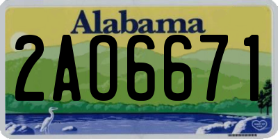 AL license plate 2AO6671