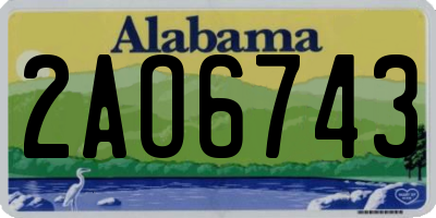 AL license plate 2AO6743