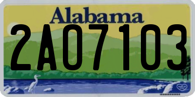 AL license plate 2AO7103