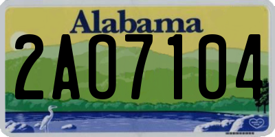 AL license plate 2AO7104