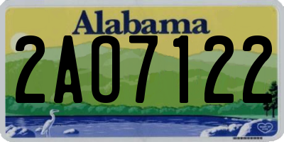 AL license plate 2AO7122