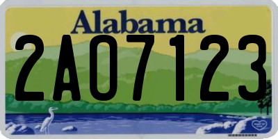AL license plate 2AO7123