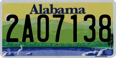 AL license plate 2AO7138