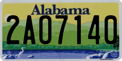 AL license plate 2AO7140