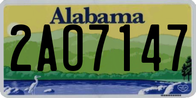 AL license plate 2AO7147