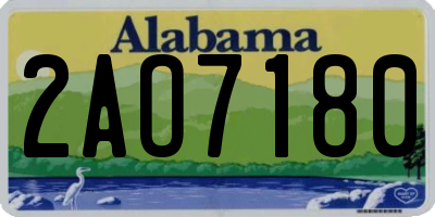 AL license plate 2AO7180