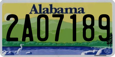 AL license plate 2AO7189