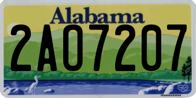 AL license plate 2AO7207