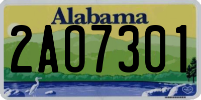 AL license plate 2AO7301