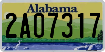 AL license plate 2AO7317