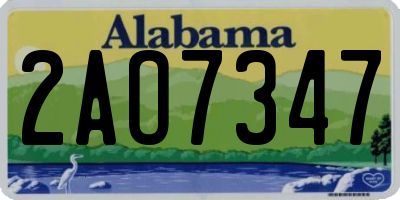 AL license plate 2AO7347