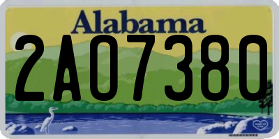 AL license plate 2AO7380