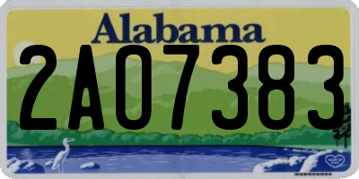 AL license plate 2AO7383