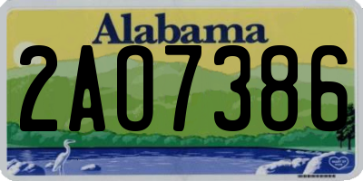 AL license plate 2AO7386