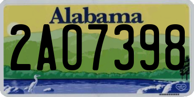 AL license plate 2AO7398