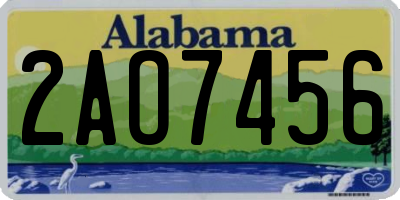 AL license plate 2AO7456