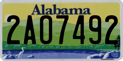 AL license plate 2AO7492