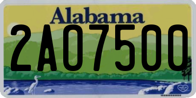AL license plate 2AO7500