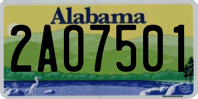 AL license plate 2AO7501