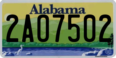 AL license plate 2AO7502