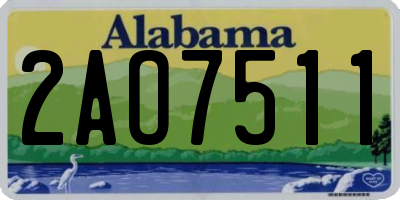 AL license plate 2AO7511