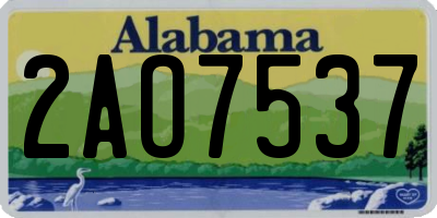 AL license plate 2AO7537