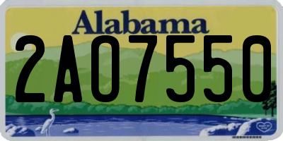 AL license plate 2AO7550