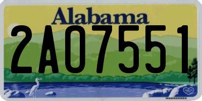 AL license plate 2AO7551